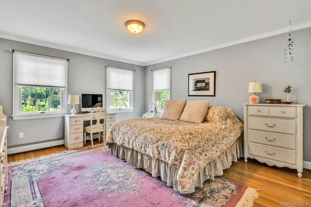 a bed room with a bed and furniture