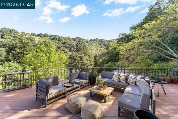 a terrace view with sitting space