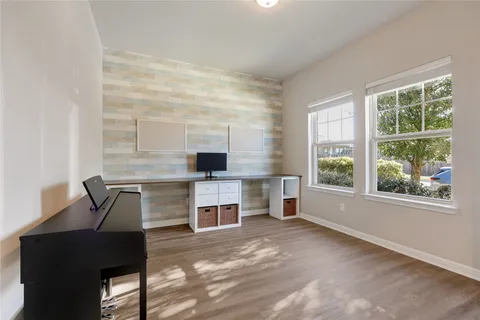 a view of workspace and a window
