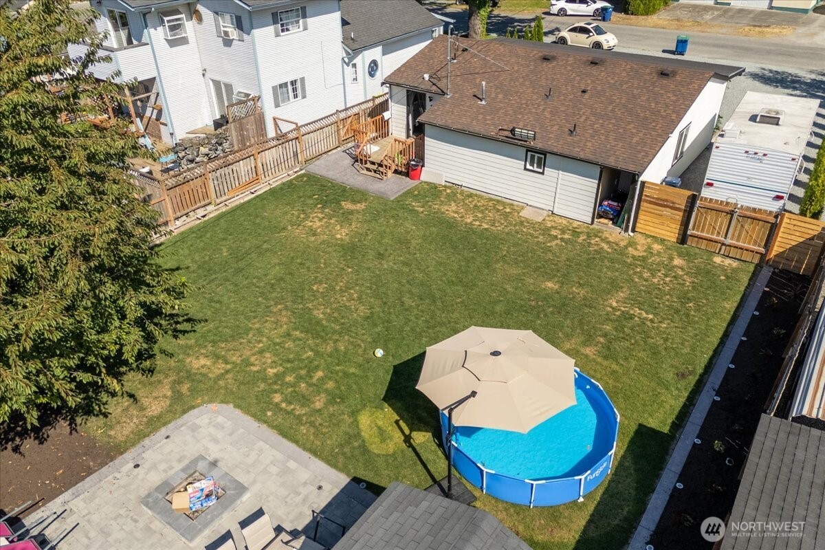 533 Fidalgo Street Sedro-Woolley, WA 98284 - Photo 30 of 37 an aerial view of a house with garden space and furniture