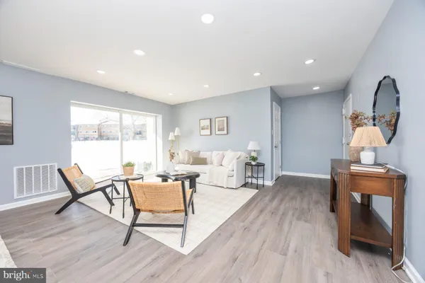 a living room with furniture