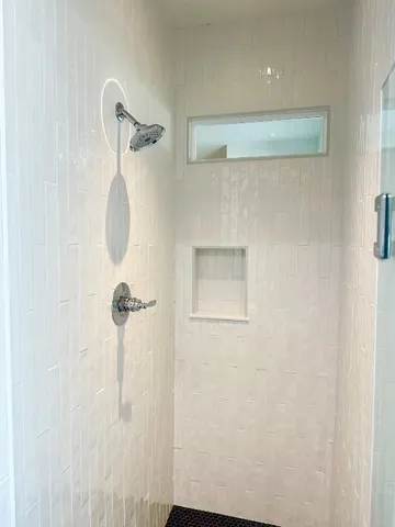 a bathroom with a shower