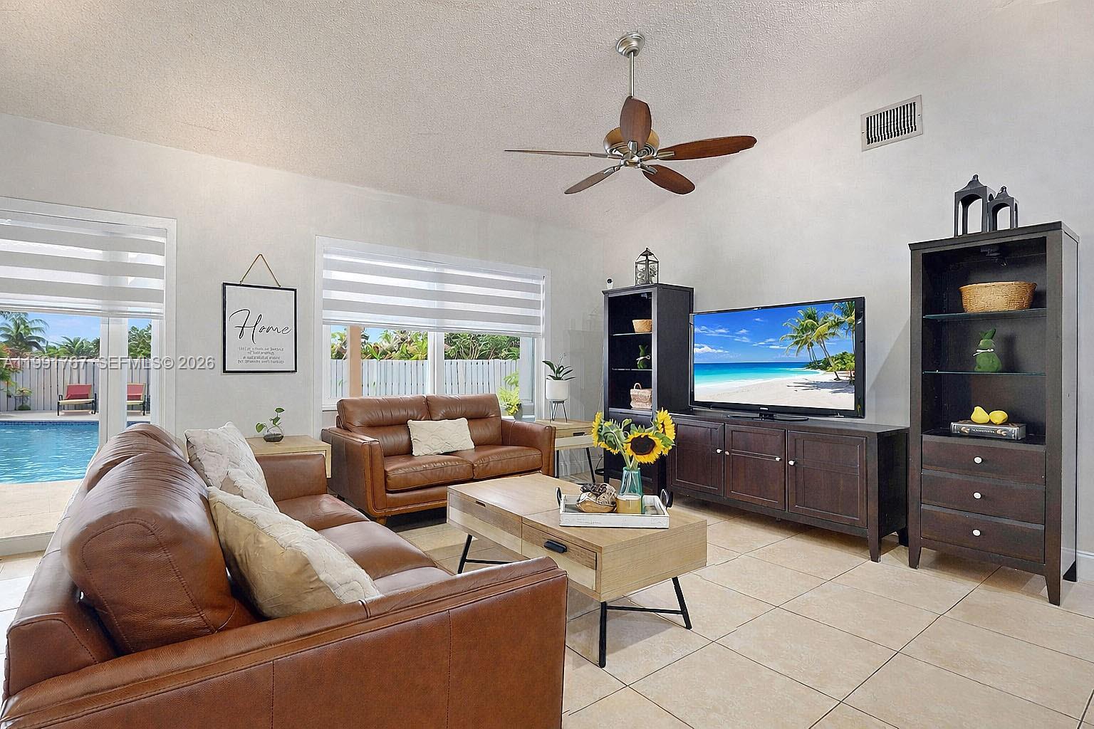 15382 Southwest 153rd Street Miami, FL 33187 - Photo 32 of 65 a living room with furniture and a flat screen tv