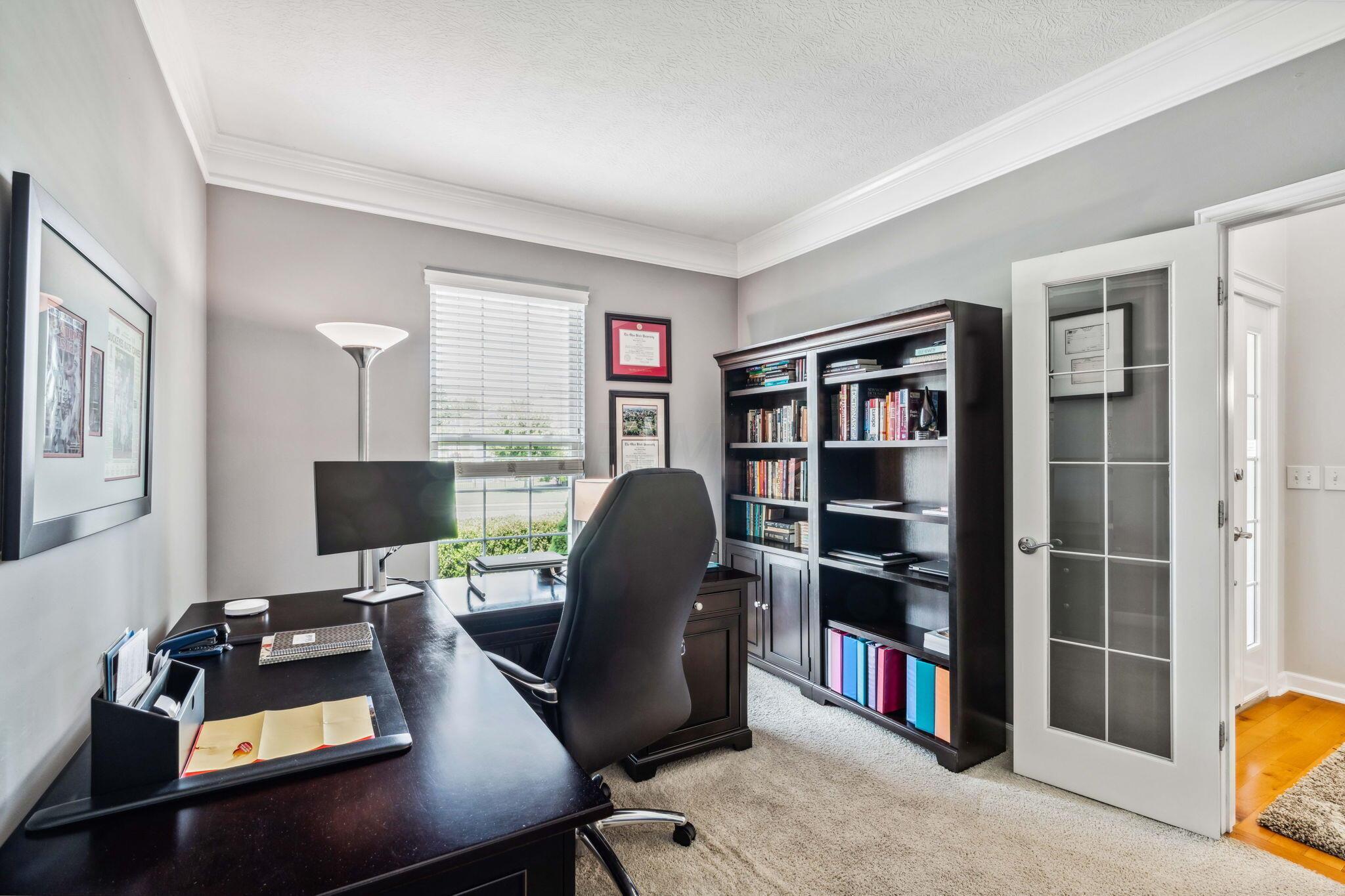 French doors & crown molding!