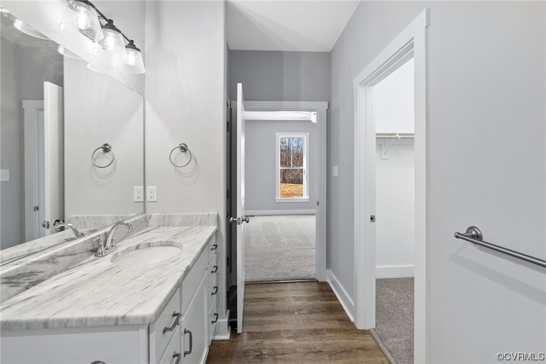 326 Moore Road Farmville, VA 23901 - Photo 36 of 50 a bathroom with a granite countertop sink mirror and double