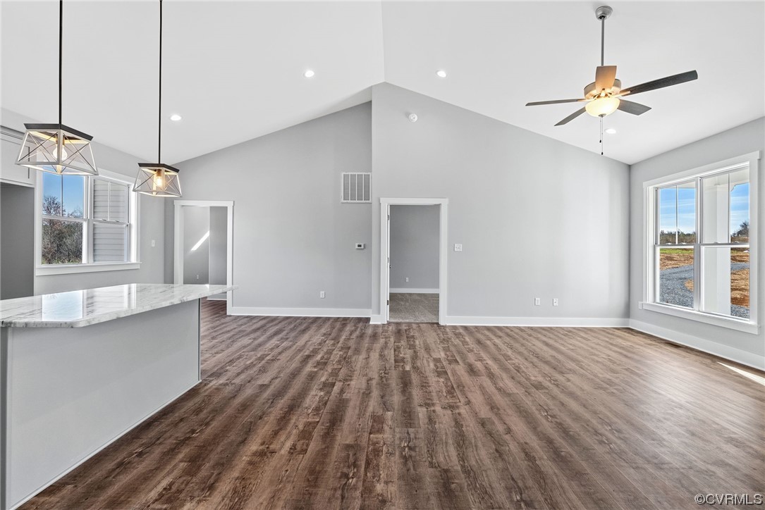 326 Moore Road Farmville, VA 23901 - Photo 47 of 50 a view of an empty room with wooden floor ceiling fan