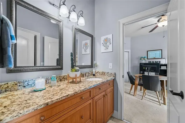 an aerial view of a house with outdoor space and street view