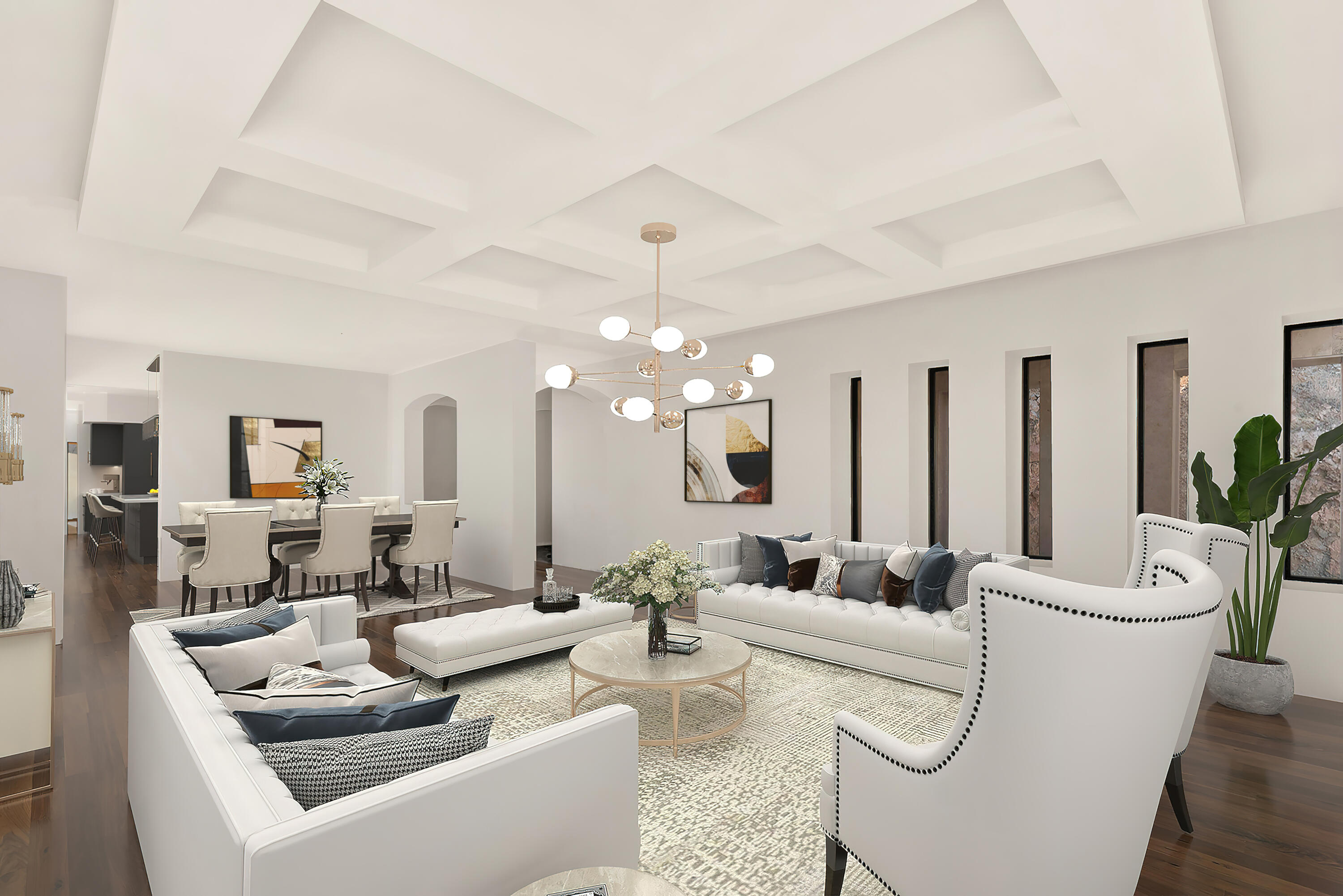 1609 Camino Alto Road El Paso, TX 79902 - Photo 3 of 17 a living room with furniture and a chandelier