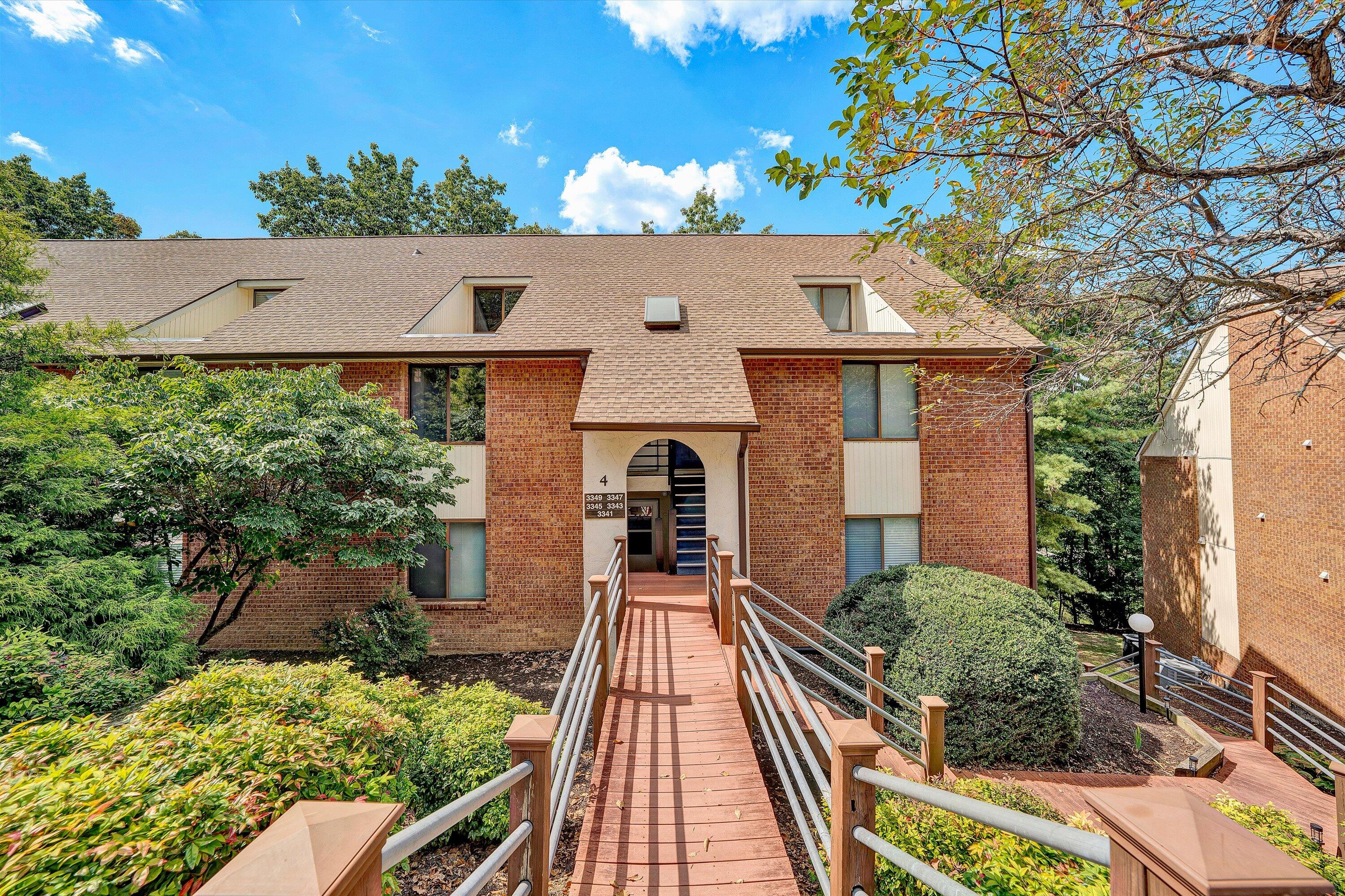 aerial view of a house with wooden floor
