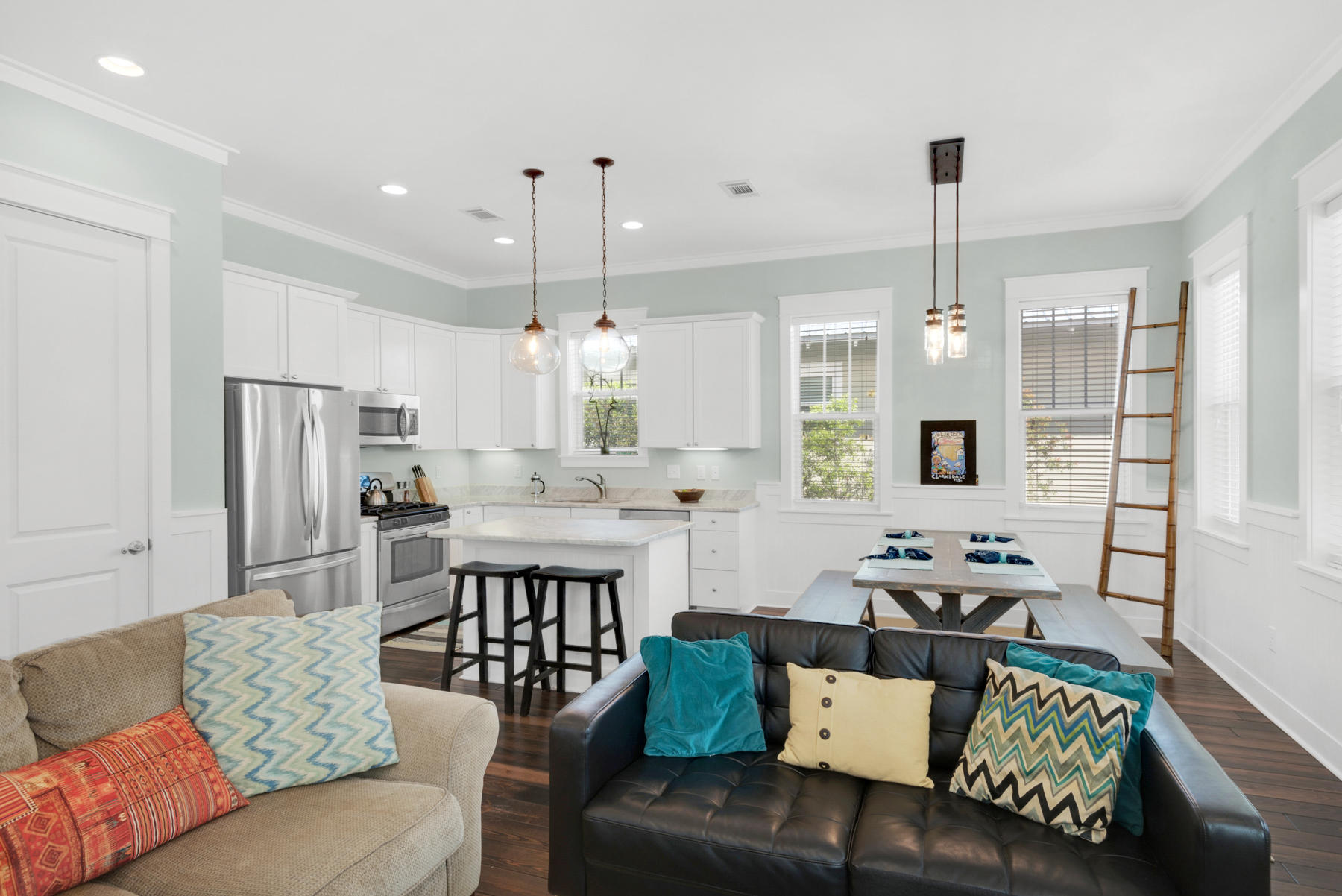 79 Greenway Park Avenue Santa Rosa Beach, FL 32459 - Photo 15 of 41 a living room with furniture kitchen and a chandelier