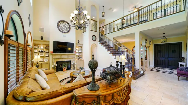 a bed room with a bed and furniture