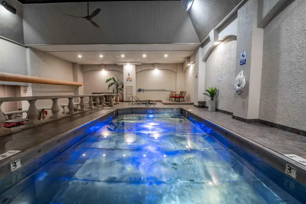 a view of a balcony with city view