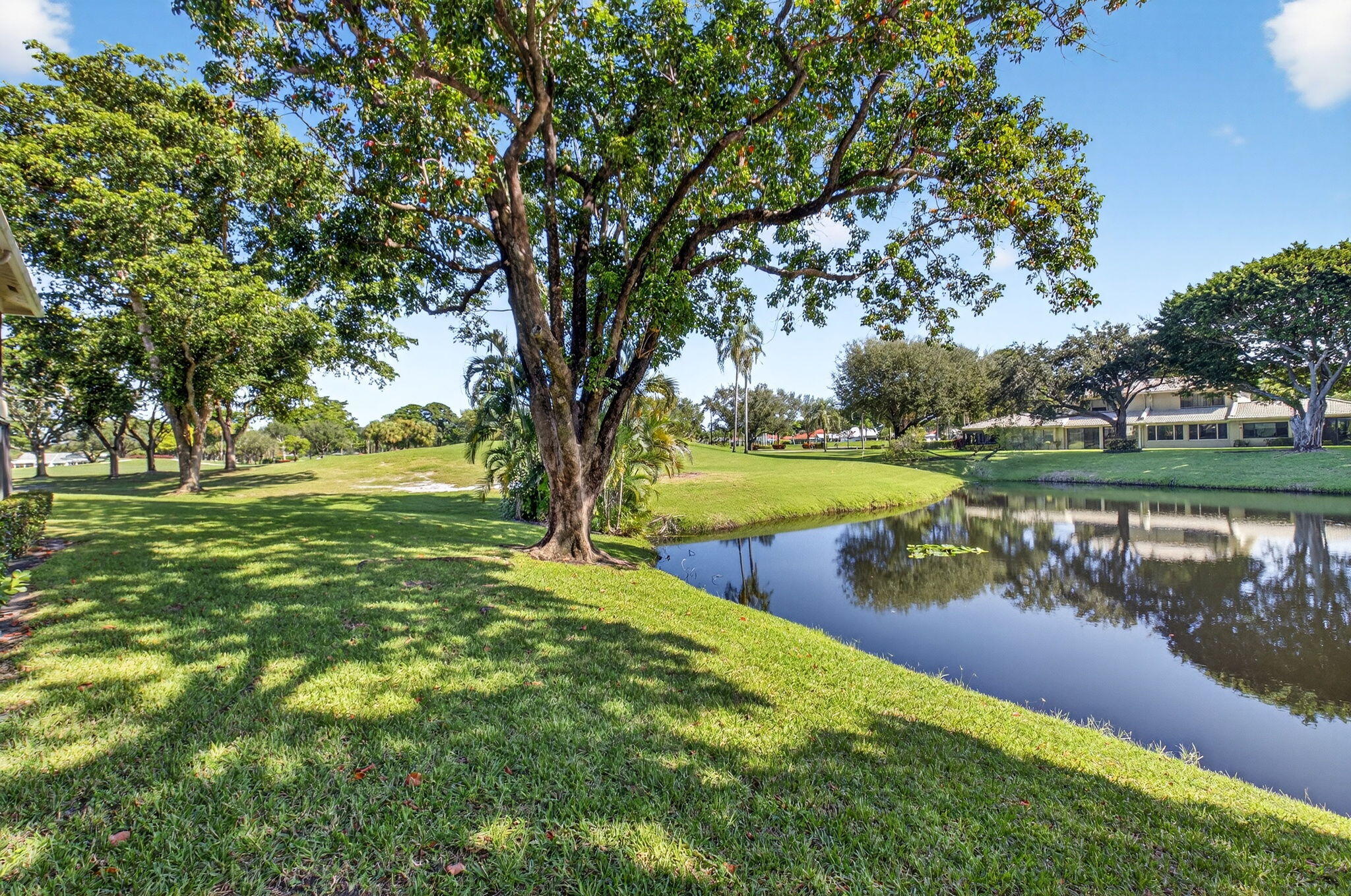 3 Westgate Lane, Unit C Boynton Beach, FL 33436 - Photo 38 of 98 a view of a lake with a yard and large trees
