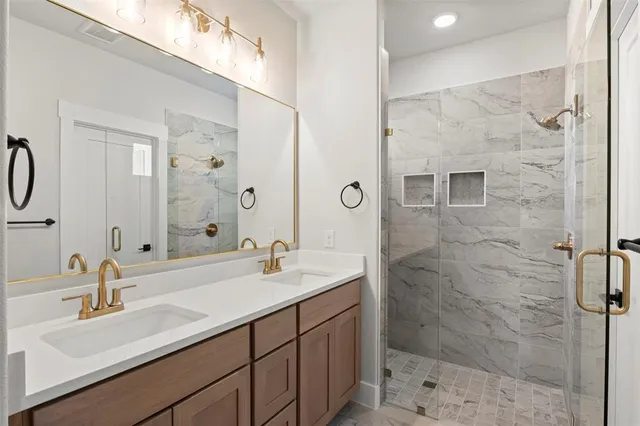 a bathroom with a shower