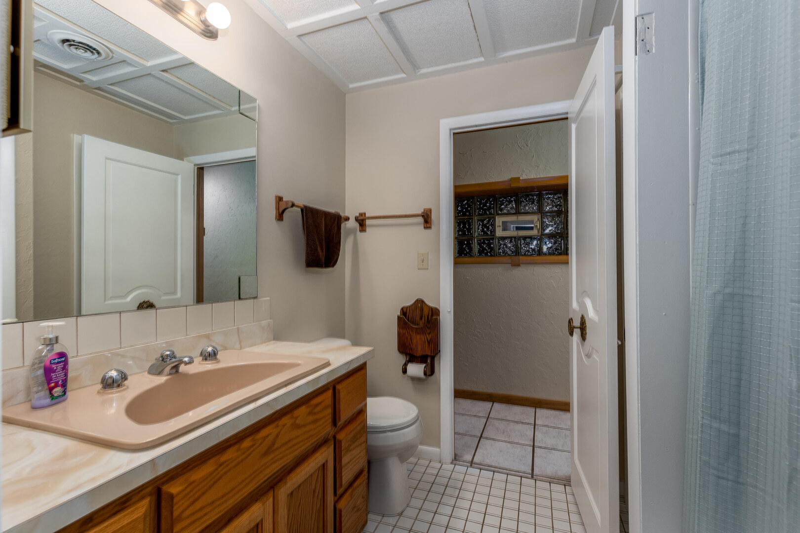 4010 East 1950th Road Sheridan, IL 60551 - Photo 19 of 42 a bathroom with a sink a toilet and shower a mirror