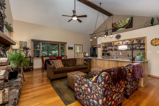 a living room with furniture