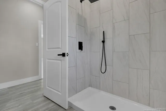 a bathroom with a shower