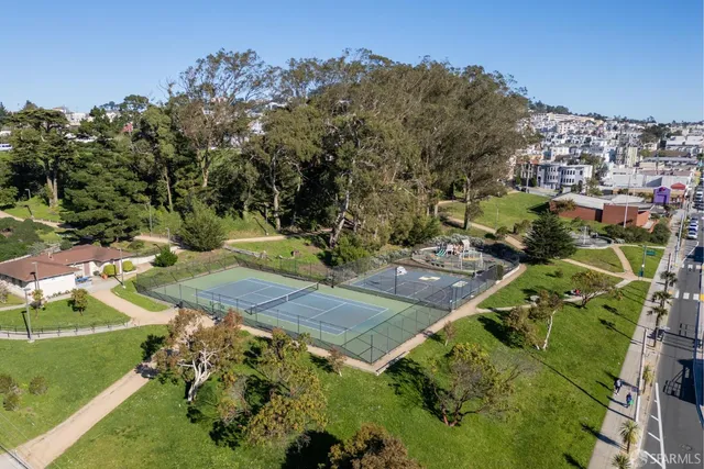 an aerial view of a house
