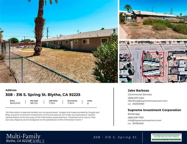 $649,000 | 316 South Spring Street, Blythe, CA 92225