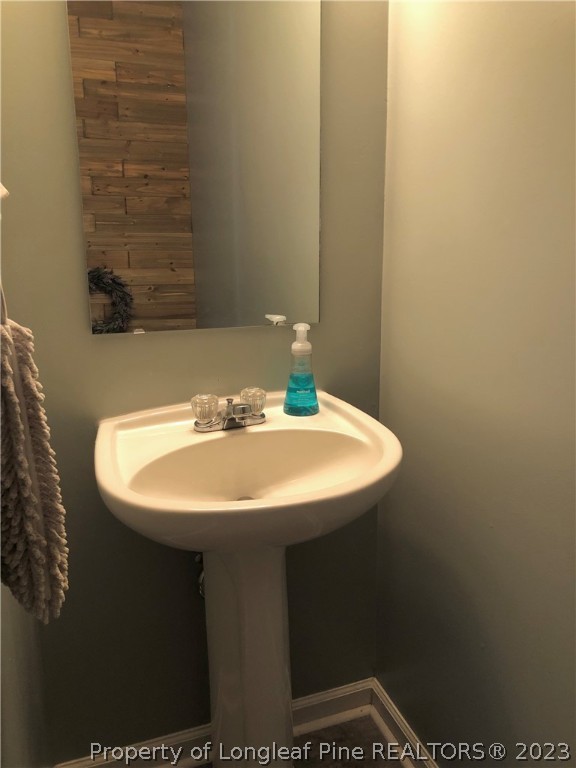 199 Falling Leaf Drive Raeford, NC 28376 - Photo 18 of 38 a bathroom with a sink and a mirror