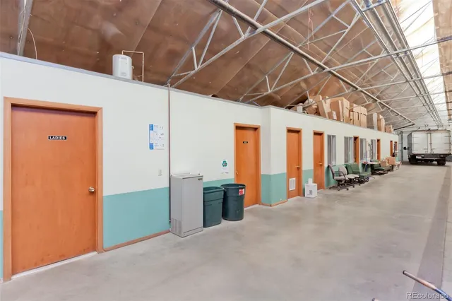 a storage room with furniture