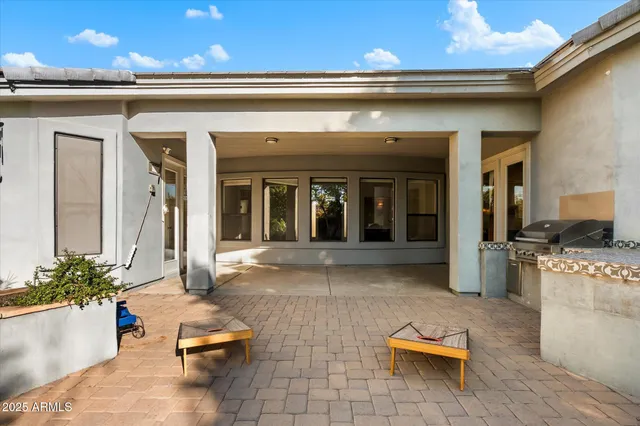 a living room with furniture