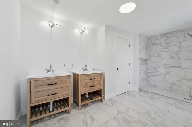 a view of room with cabinets