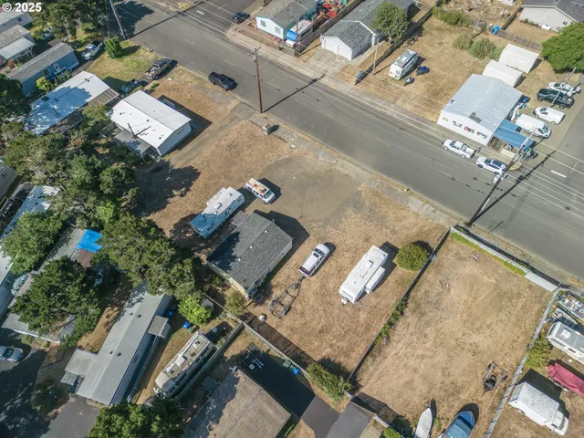 an aerial view of a house