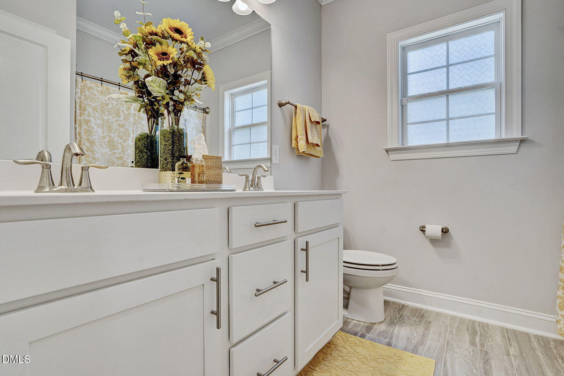 244 Chateau Way Angier, NC 27501 - Photo 7 of 30 a bathroom with a sink a toilet and a mirror