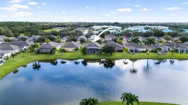 a view of a lake with houses