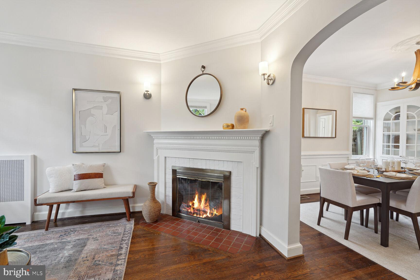 2459 Tunlaw Road Northwest Washington, DC 20007 - Photo 6 of 50 Living Room w/ Fireplace