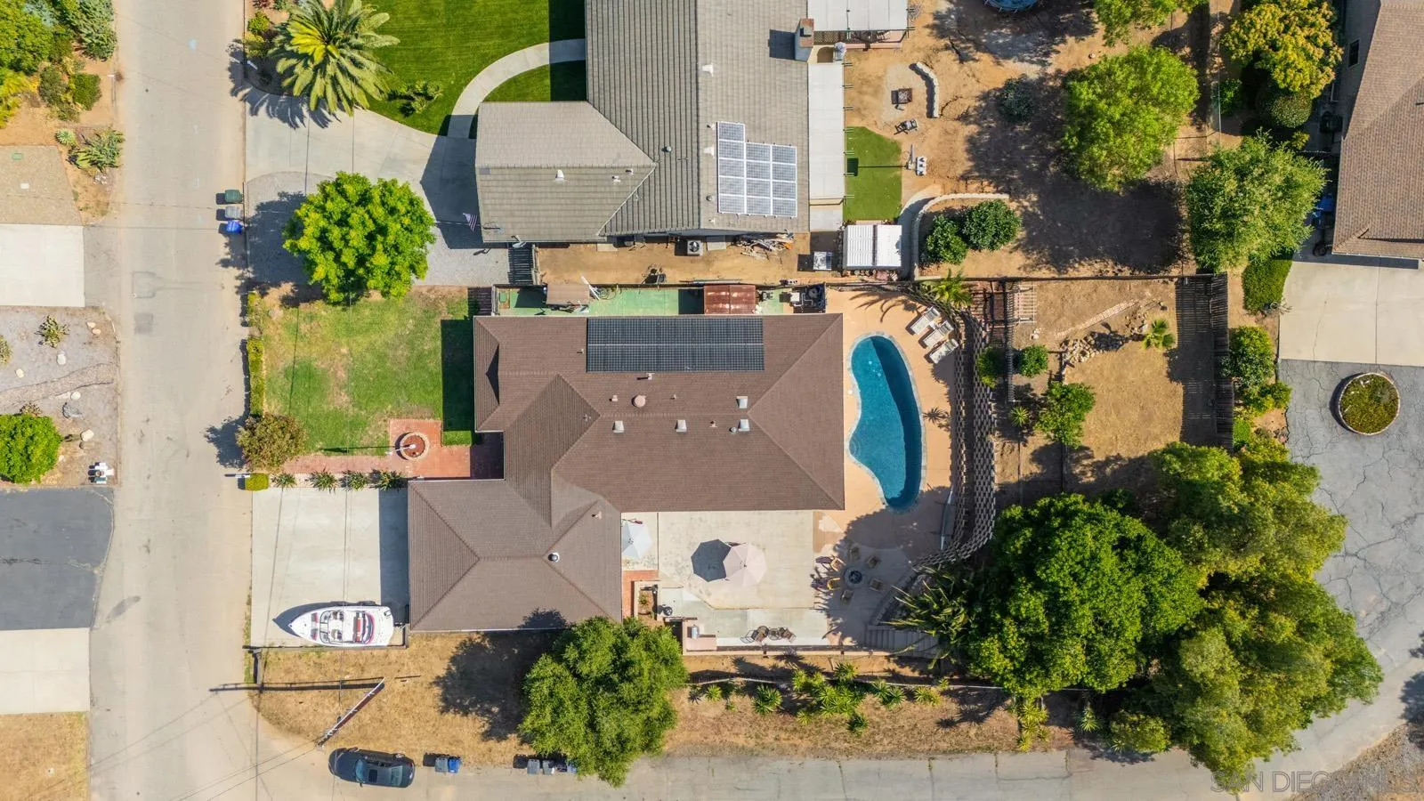 2327 Morro Road Fallbrook, CA 92028 - Photo 65 of 75 an aerial view of a house with a swimming pool