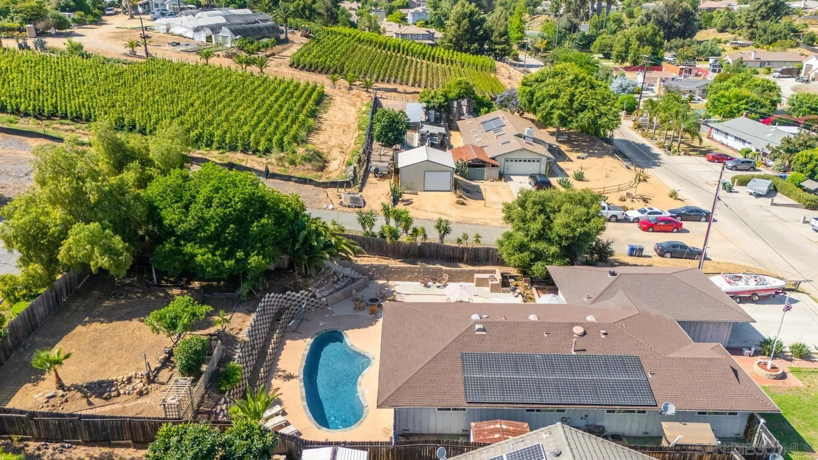2327 Morro Road Fallbrook, CA 92028 - Photo 69 of 75 an aerial view of a residential houses with outdoor space and street view