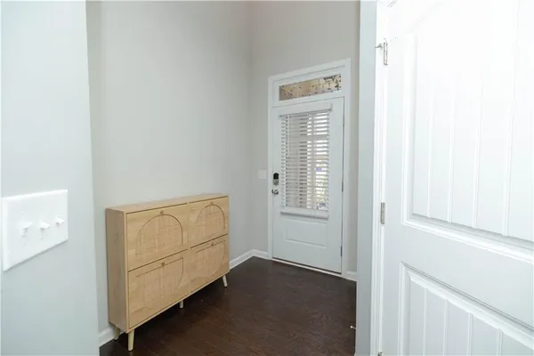 a room with closet and window
