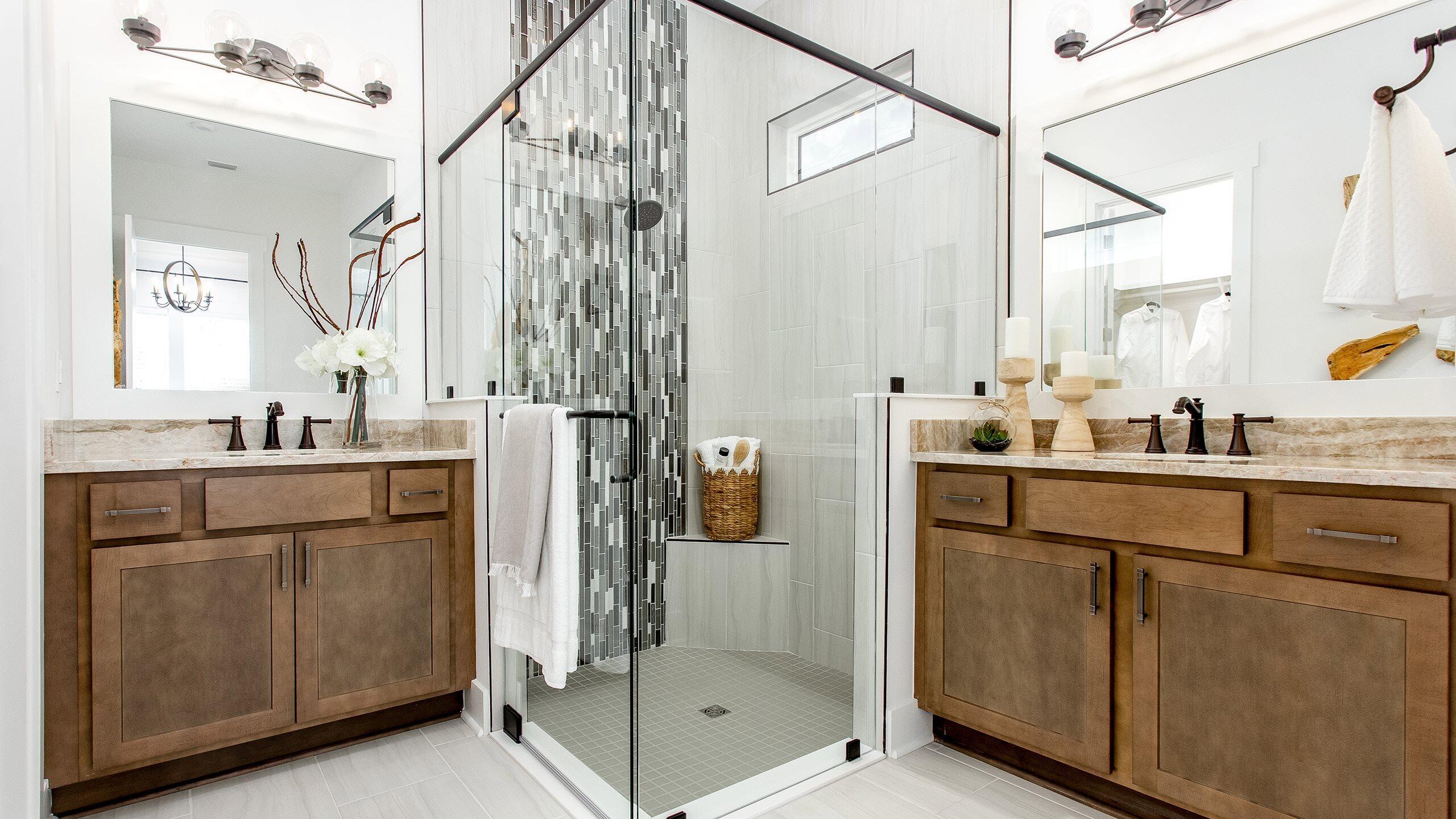 1659 Pathways Dr Inlet Beach Inlet Beach, FL 32461 - Photo 12 of 30 a bathroom with a shower sink and mirror