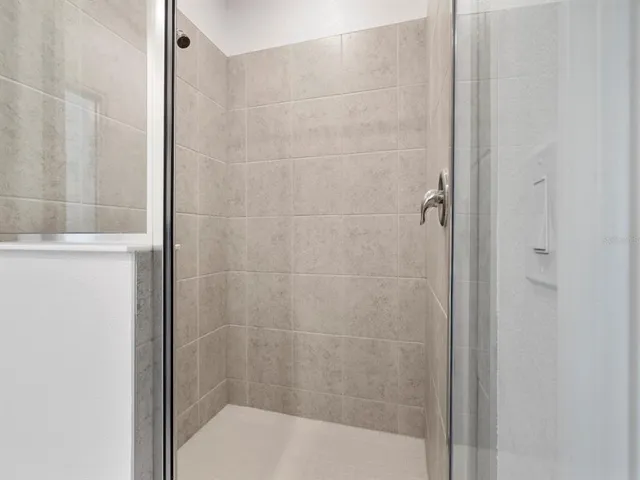 a bathroom with a shower