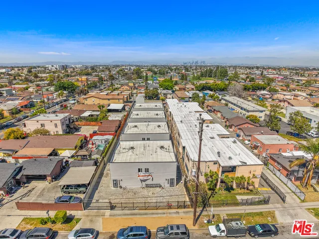 an aerial view of a city