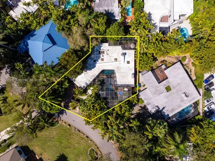 a view of a lake with a houses