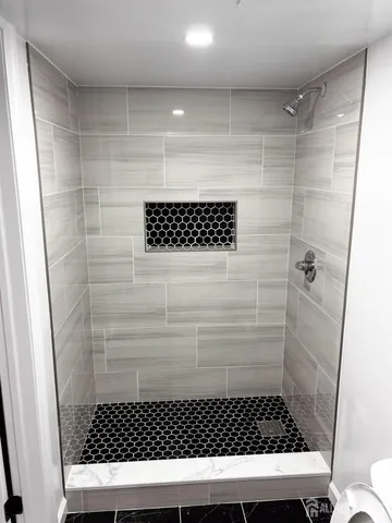 a bathroom with a shower