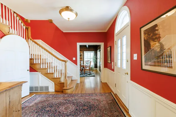 a view of living room with a large window