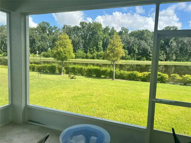 a view of lake from a window