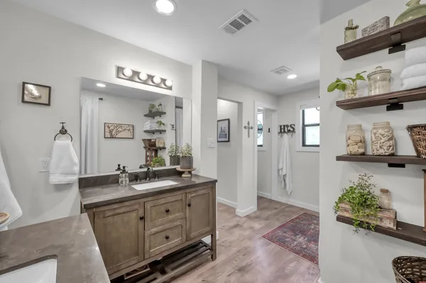 a view of a trees with a yard