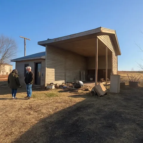 a view of a house with backyard