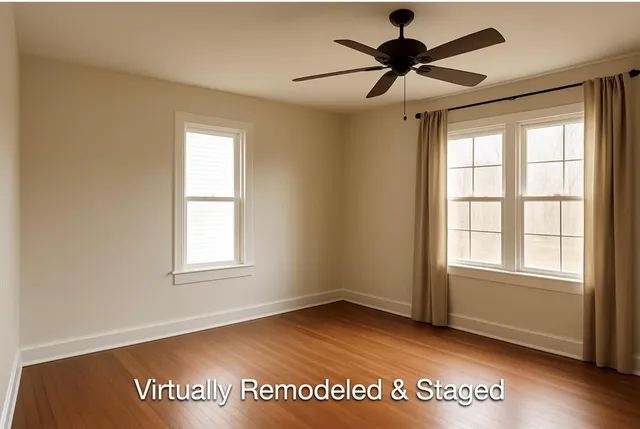 an empty room with window