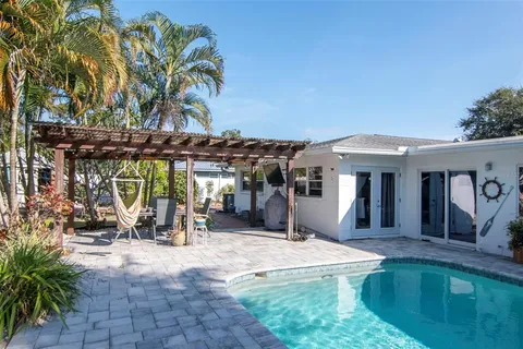 an aerial view of a house