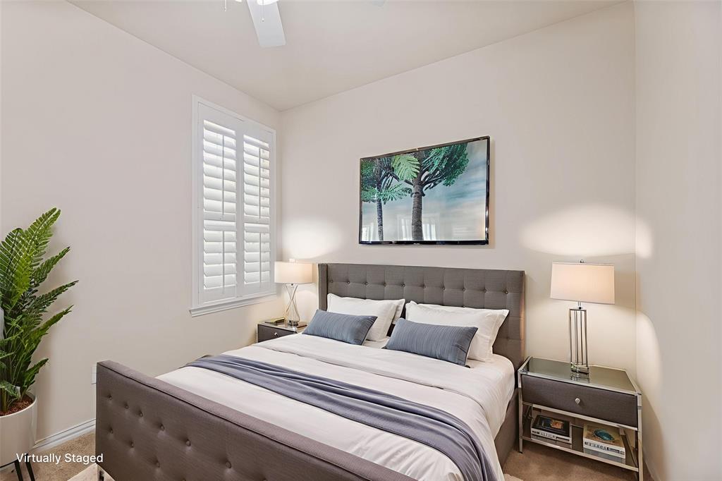 719 Scenic Ranch Circle Fairview, TX 75069 - Photo 28 of 36 a bedroom with a bed a lamp and a window