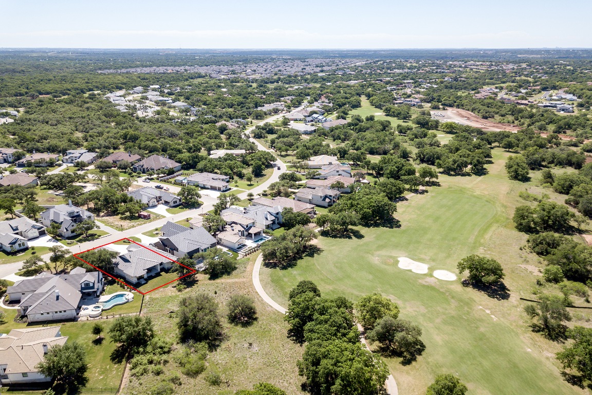 607 Flint Ridge Trail Georgetown, TX 78628 - Photo 28 of 35 Birds eye view of house and golf course