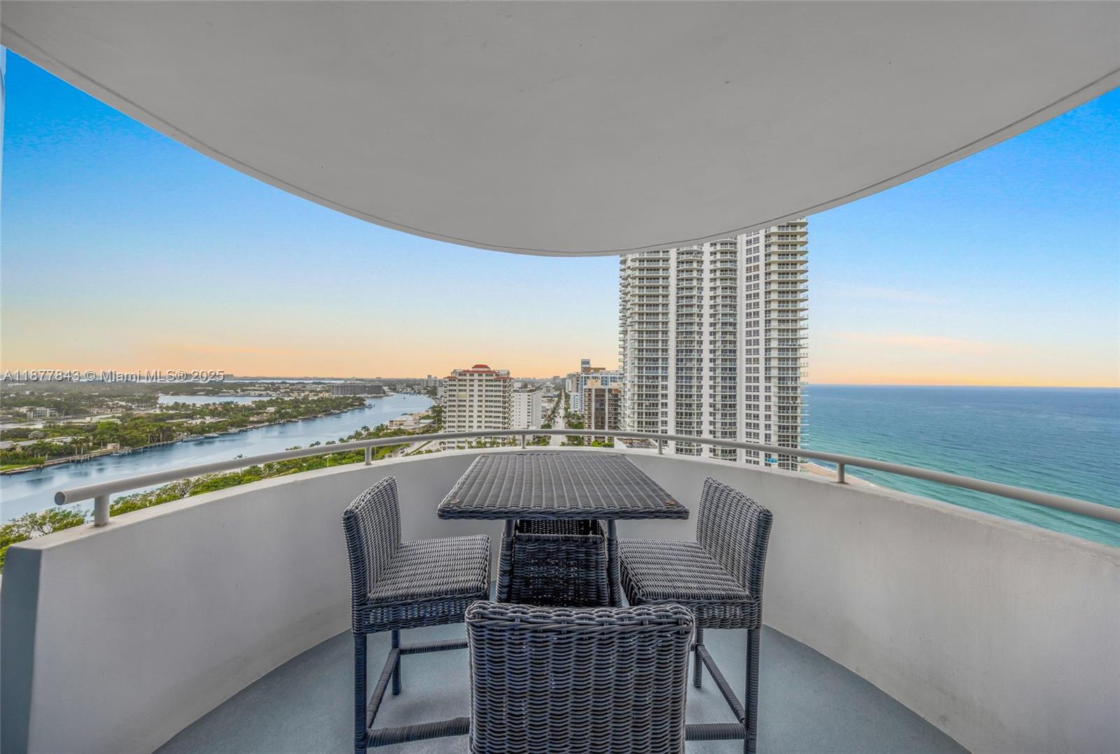 6301 Collins Avenue, Unit 2107 Miami Beach, FL 33141 - Photo 28 of 42 a view of a balcony with an ocean view