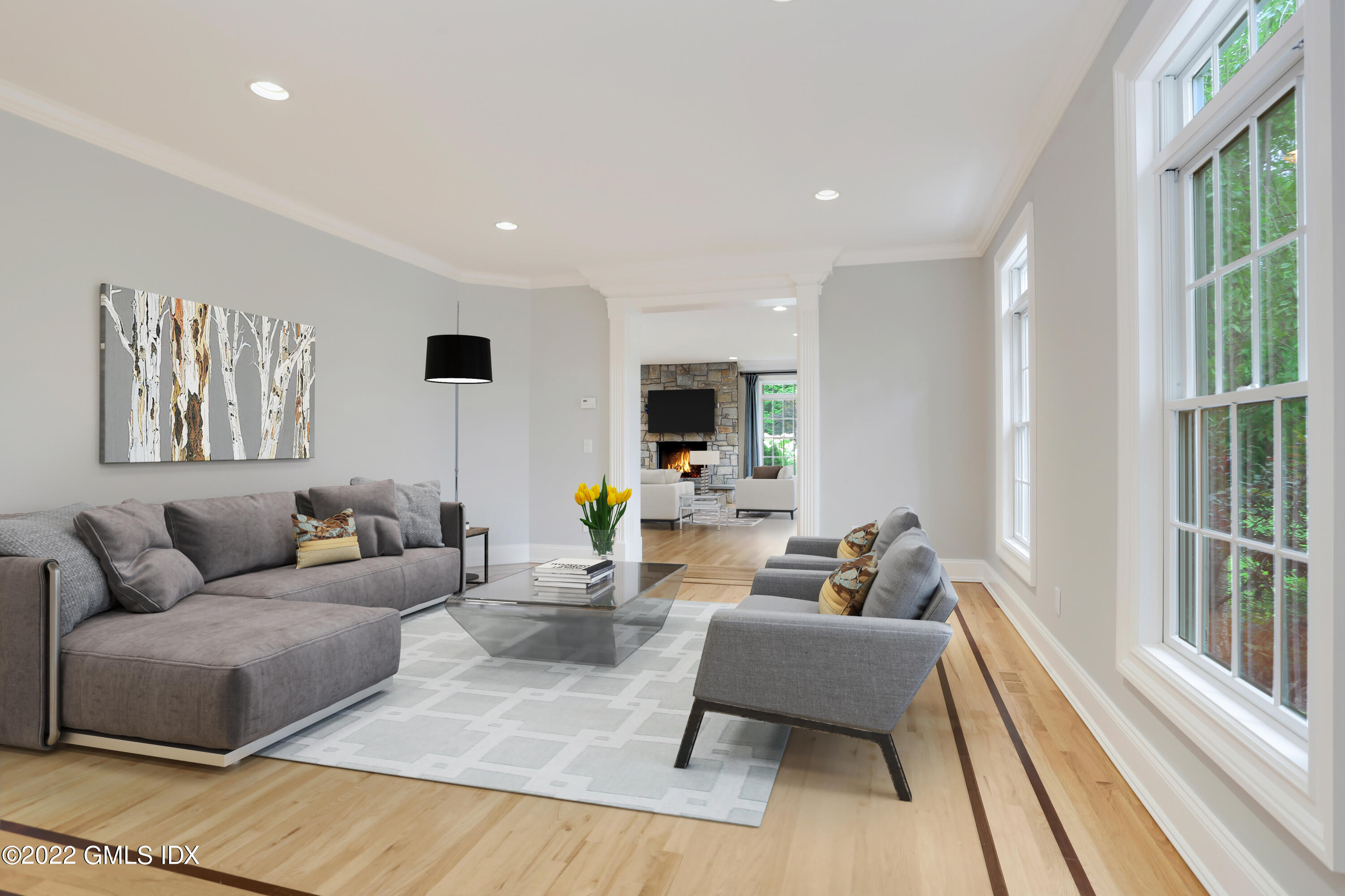 19 West Hill Road Stamford, CT 06902 - Photo 3 of 25 a living room with furniture and a flat screen tv