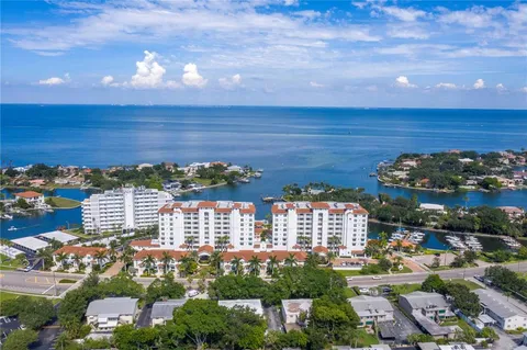 a view of a city and ocean view